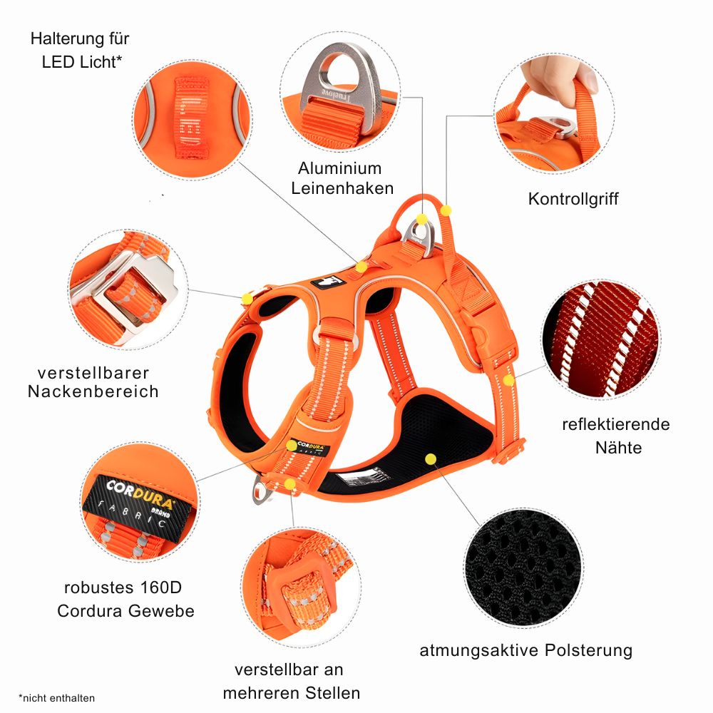 Hundegeschirr mit Haltegriff – sicher, reflektierend & kontrolliert führen