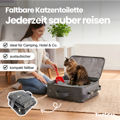 Tragbare Katzentoilette – Faltbar, wasserfest & perfekt für jede Reise