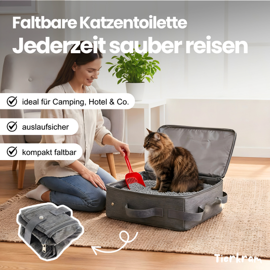Tragbare Katzentoilette – Faltbar, wasserfest & perfekt für jede Reise