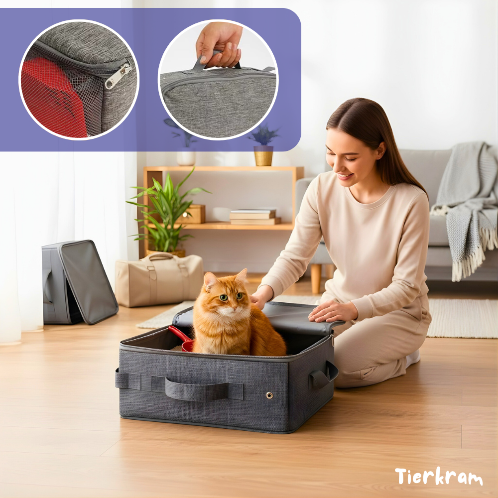 Tragbare Katzentoilette – Faltbar, wasserfest & perfekt für jede Reise