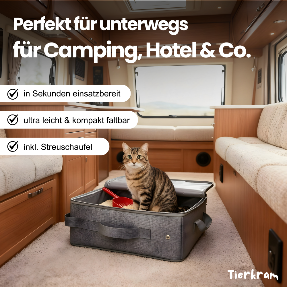 Tragbare Katzentoilette – Faltbar, wasserfest & perfekt für jede Reise