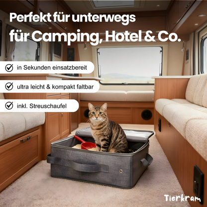 Tragbare Katzentoilette – Faltbar, wasserfest & perfekt für jede Reise